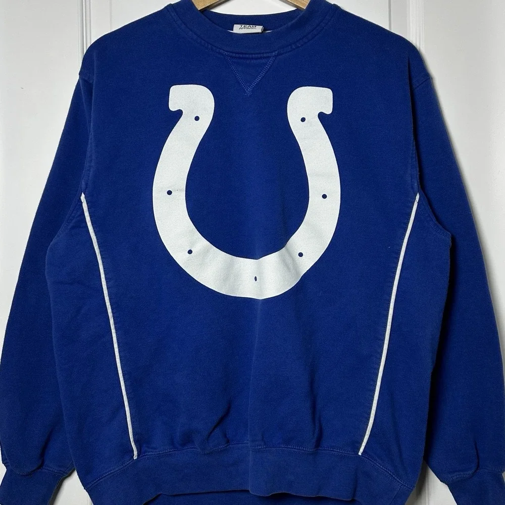NFL Team Apparel Indianapolis Colts Vintage 90s Blue Graphic Crewneck Sweatshirt